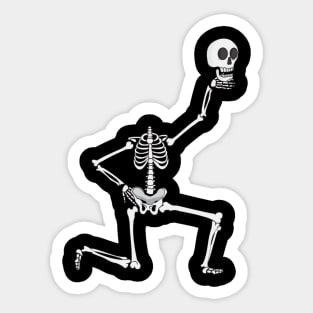 Skeleton Offering His Head Sticker